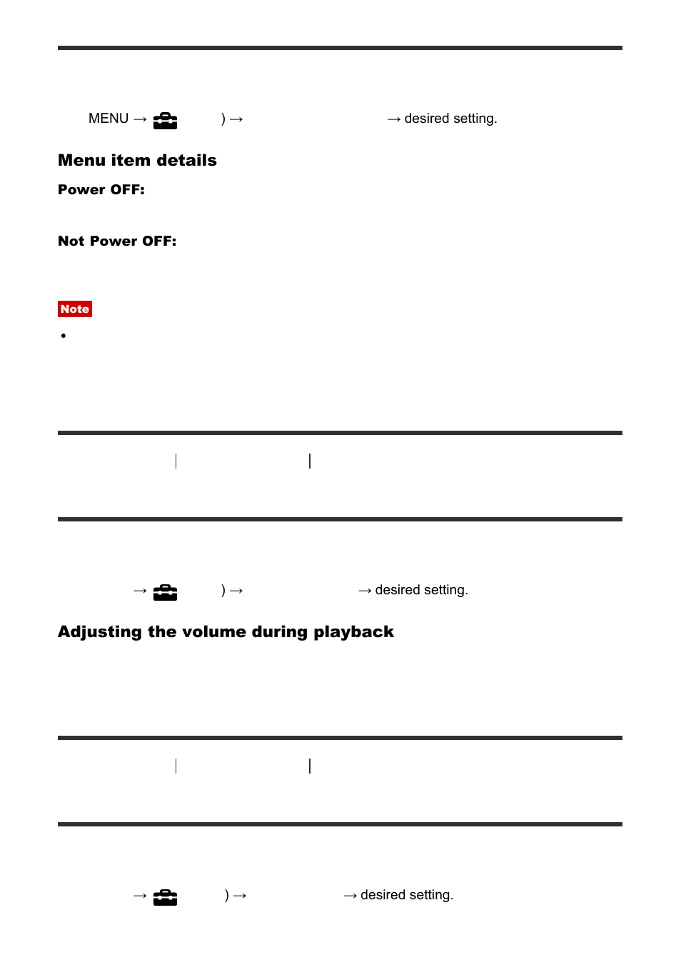 Volume settings [173, Audio signals [174, Volume settings | Audio signals | Sony Cyber-shot DSC-RX100 IV User Manual | Page 171 / 259