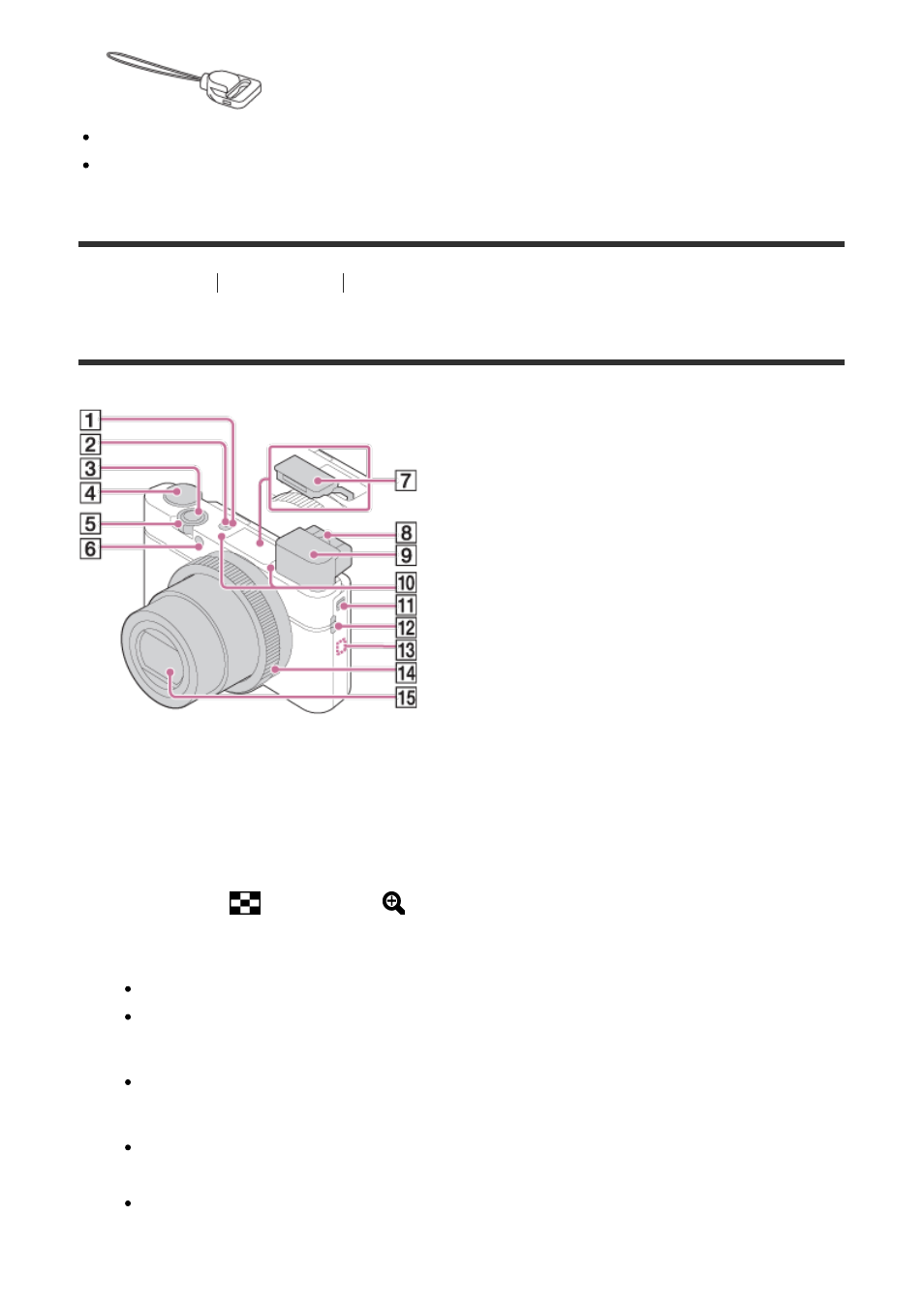 Identifying parts [2, Identifying parts | Sony Cyber-shot DSC-RX100 IV User Manual | Page 18 / 259