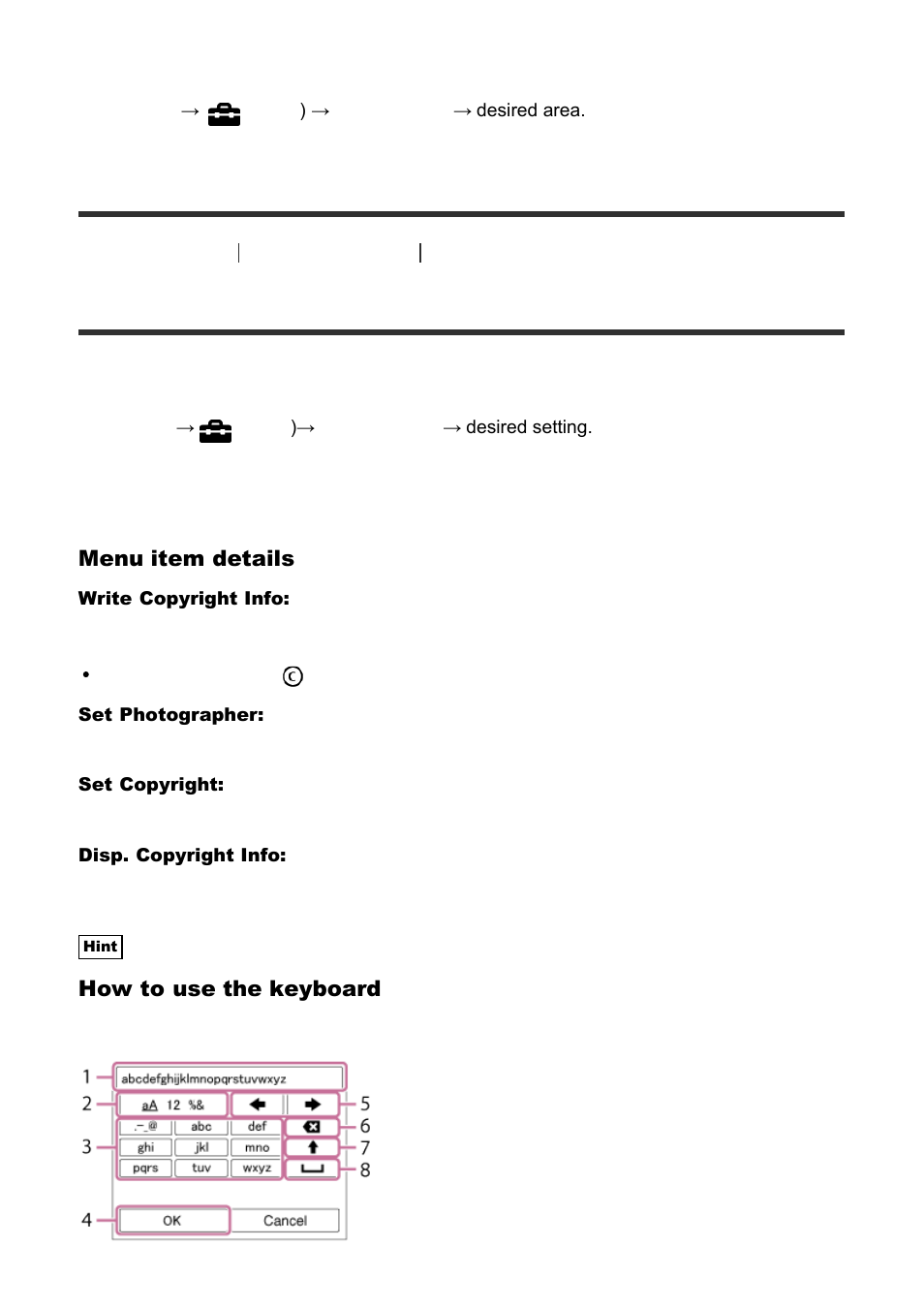 Copyright info [198, Copyright info | Sony Cyber-shot DSC-RX100 IV User Manual | Page 187 / 259