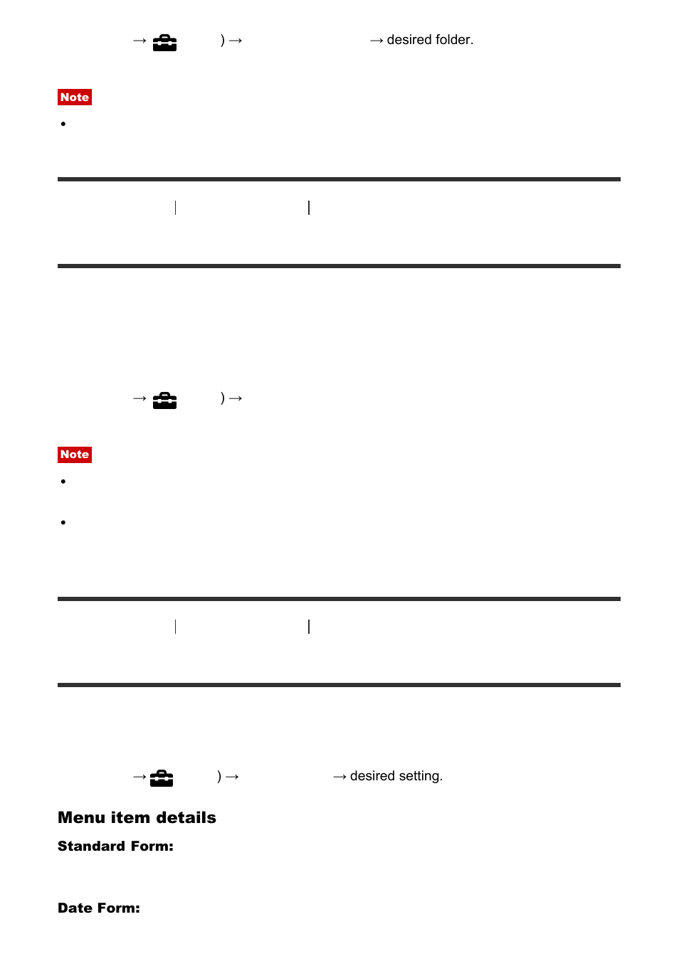 New folder [202, Folder name [203, New folder | Folder name | Sony Cyber-shot DSC-RX100 IV User Manual | Page 190 / 259