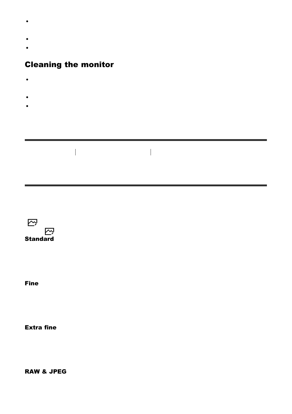 Number of still images [258, Number of still images, Cleaning the monitor | Sony Cyber-shot DSC-RX100 IV User Manual | Page 229 / 259