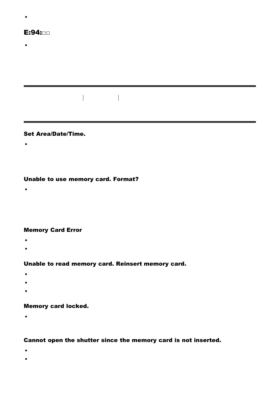 Warning messages [332, Warning messages | Sony Cyber-shot DSC-RX100 IV User Manual | Page 256 / 259