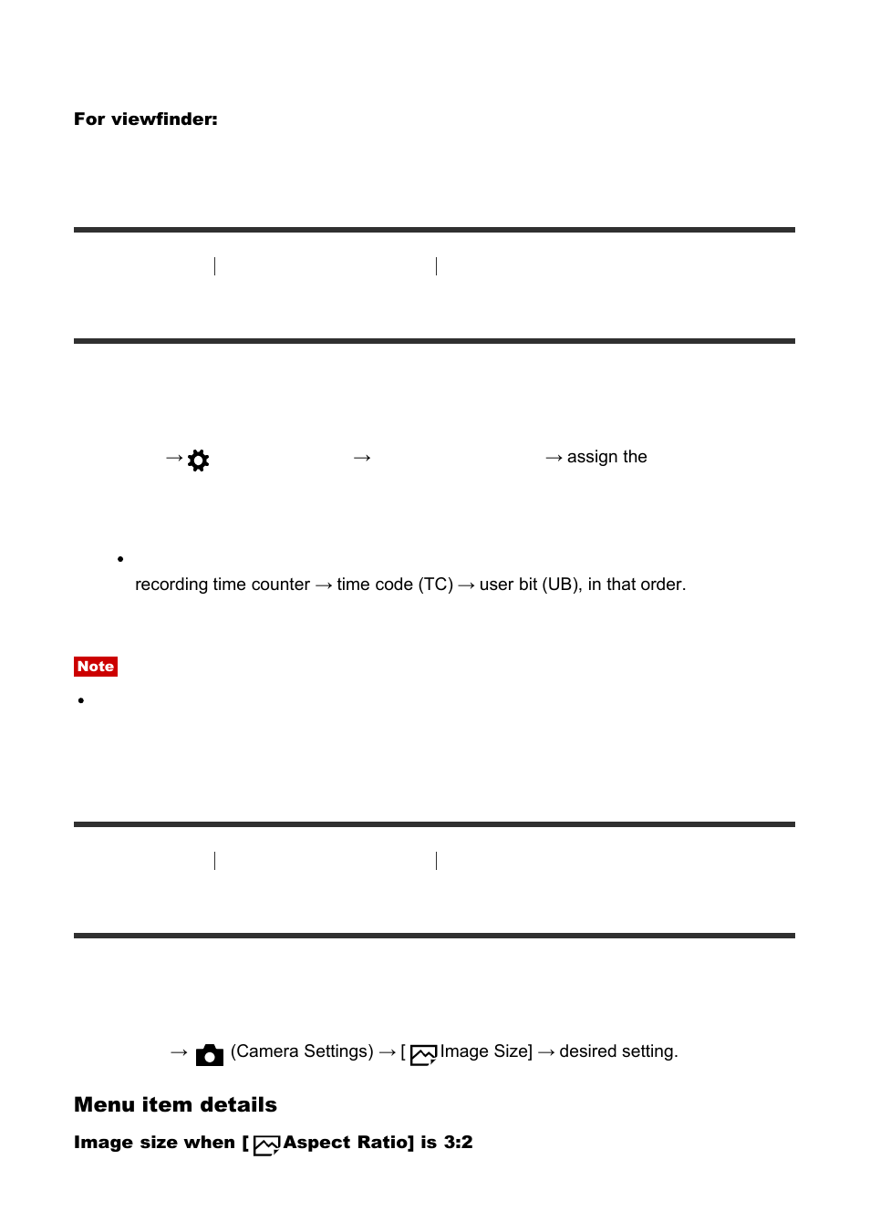 Tc/ub disp. switch [54, Image size (still image) [55, Tc/ub disp. switch | Image size (still image) | Sony Cyber-shot DSC-RX100 IV User Manual | Page 79 / 259