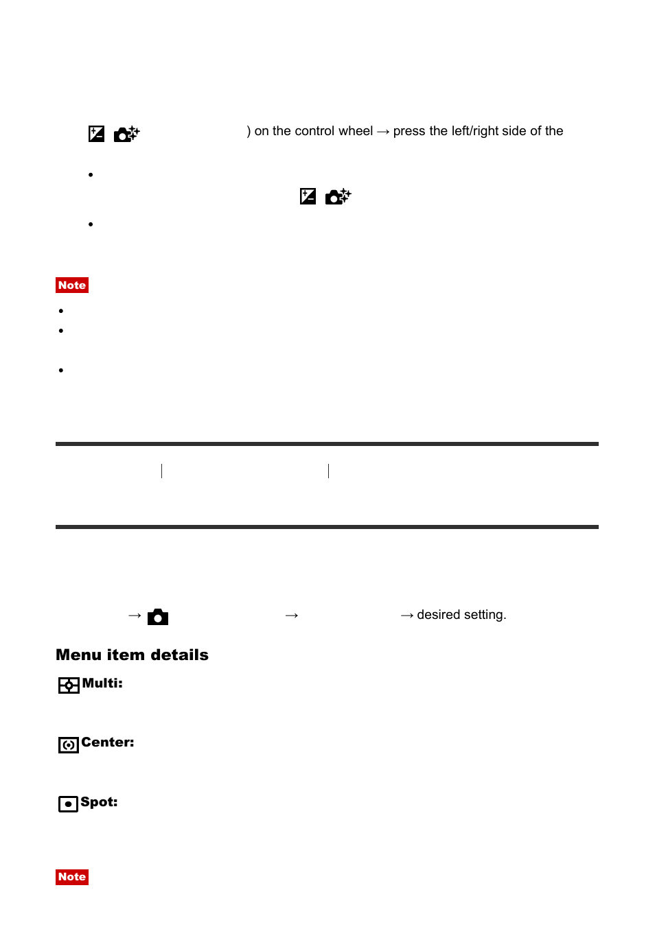 Metering mode [76, Metering mode | Sony Cyber-shot DSC-RX100 IV User Manual | Page 94 / 259