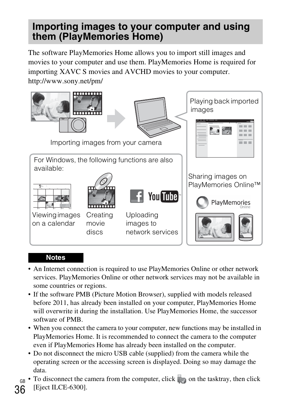 Home) | Sony Alpha 6300 User Manual | Page 36 / 48