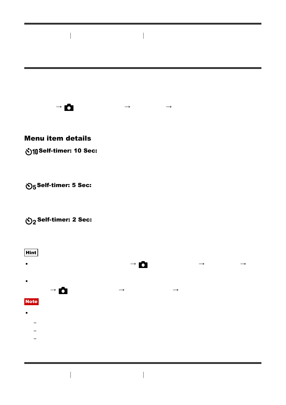 Self-timer(cont) [98, Self-timer | Sony Cyber-shot RX10 III User Manual | Page 108 / 274