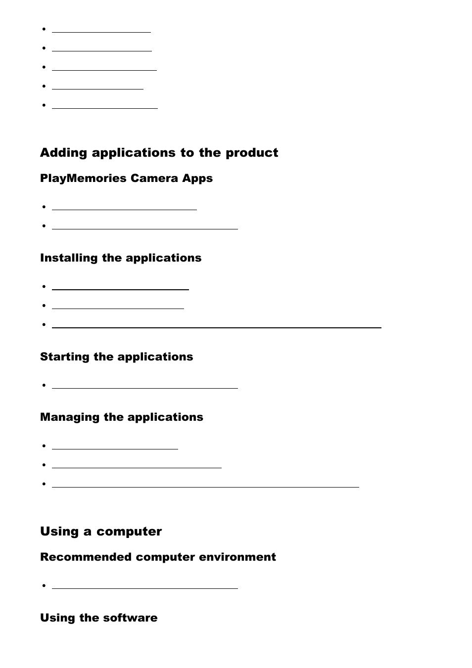 Adding applications to the product, Using a computer | Sony Cyber-shot RX10 III User Manual | Page 12 / 274