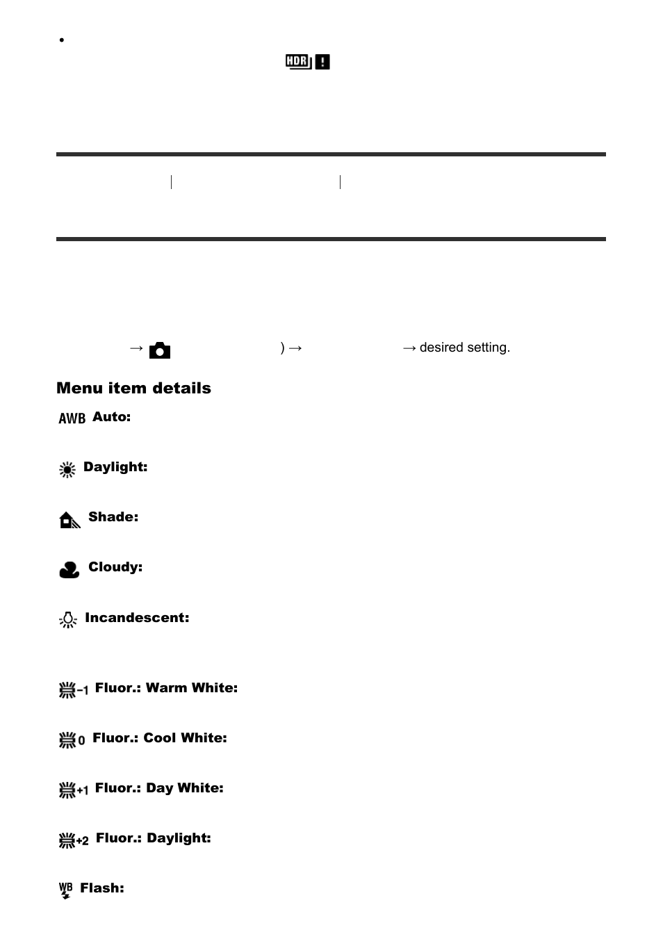 White balance [110, White balance | Sony Cyber-shot RX10 III User Manual | Page 121 / 274