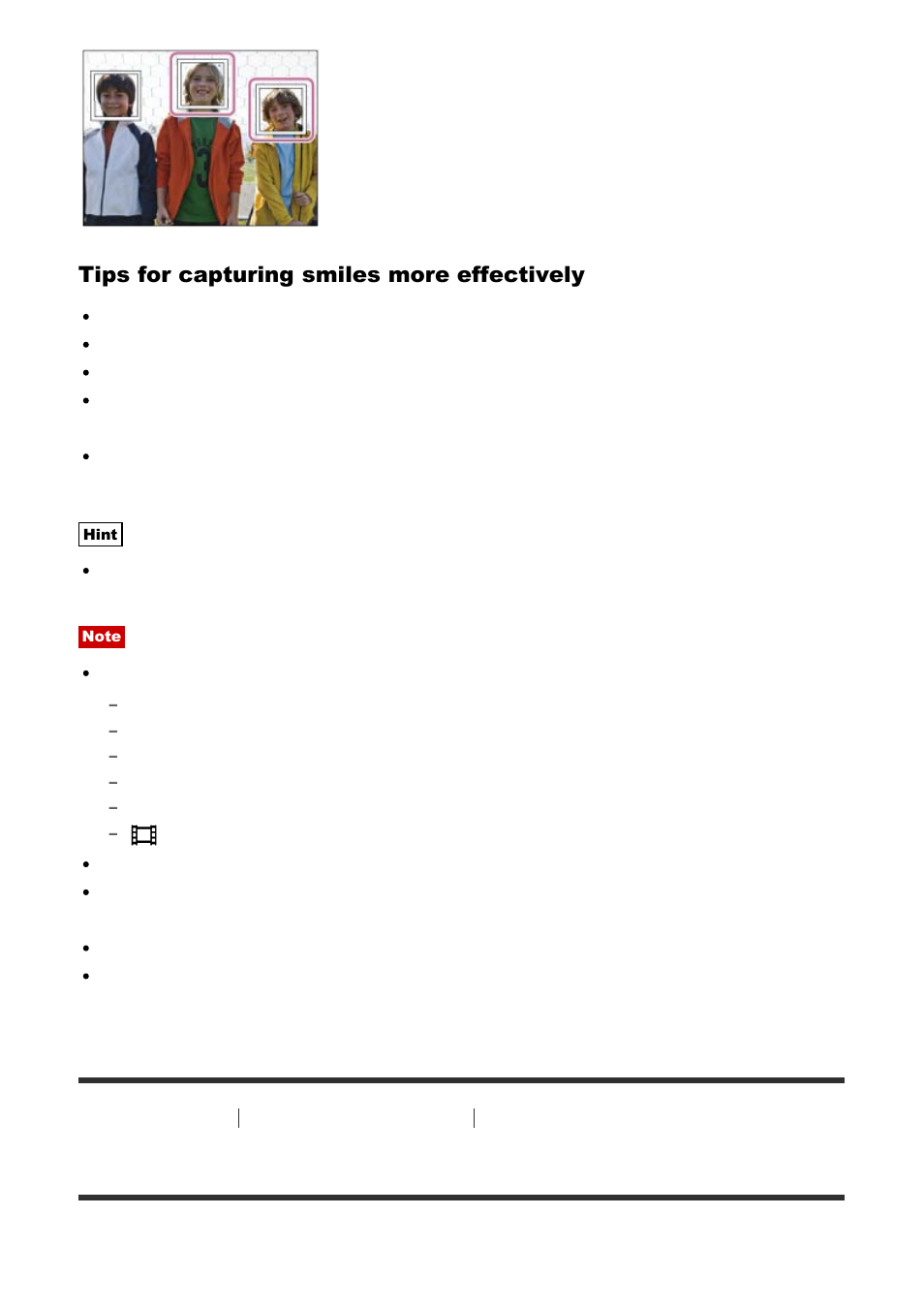 Soft skin effect (still image) [149, Soft skin effect (still image), Tips for capturing smiles more effectively | Sony Cyber-shot RX10 III User Manual | Page 153 / 274