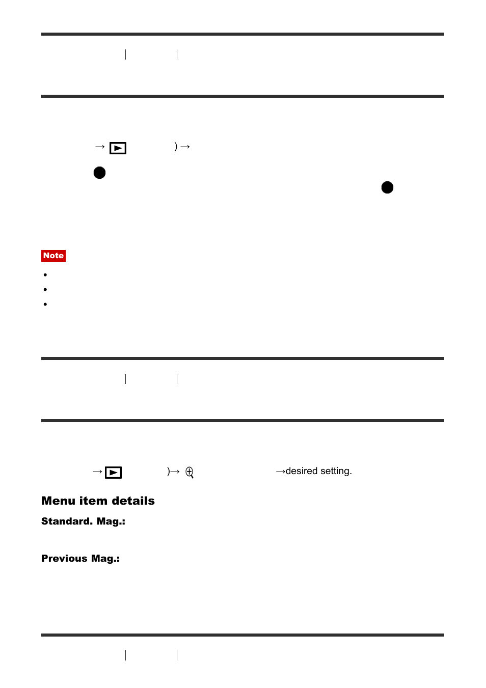 Enlarge init. mag. [184, Enlarge initial pos. [185, Rotate | Enlarge init. mag | Sony Cyber-shot RX10 III User Manual | Page 175 / 274