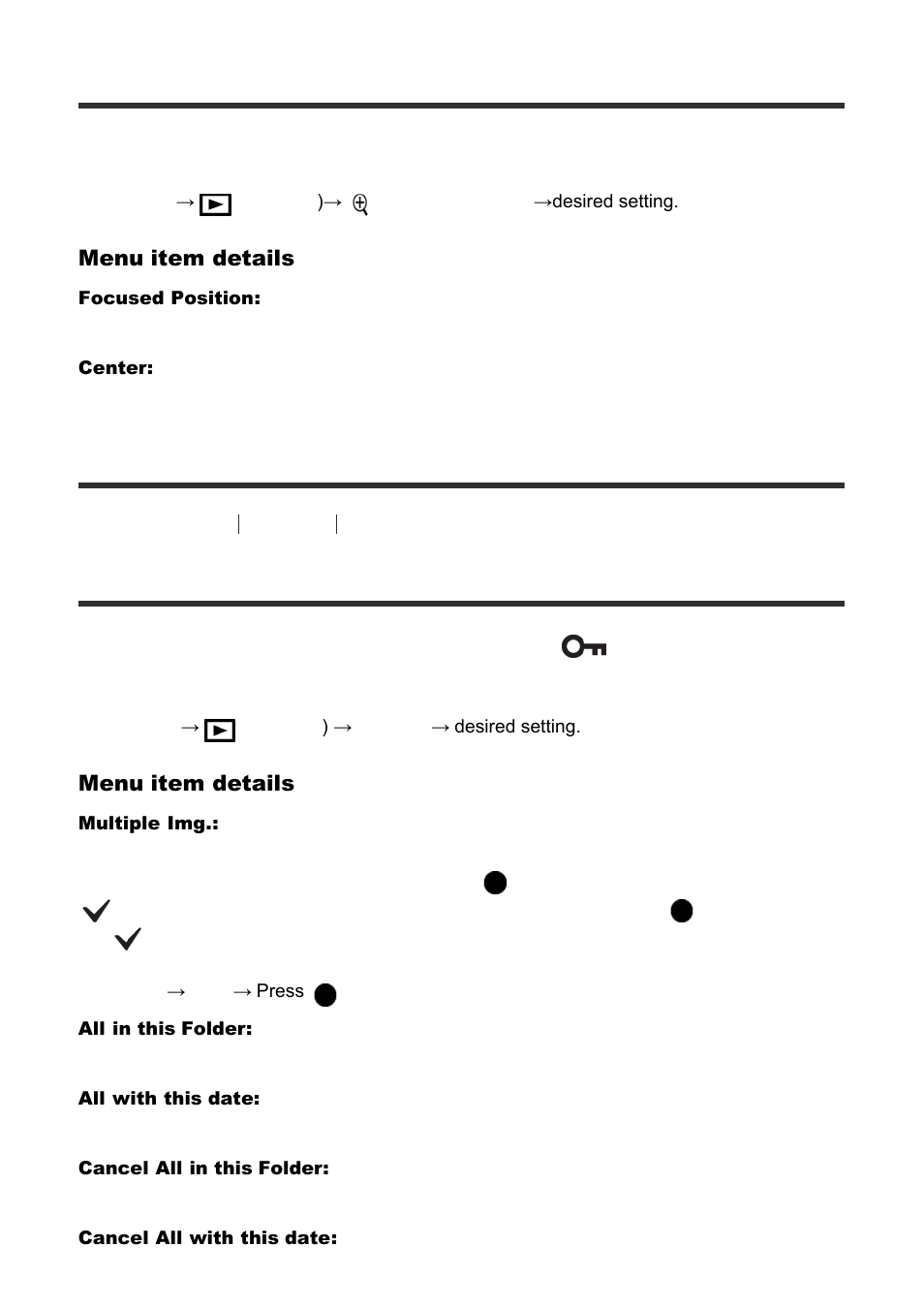 Protect [186, Enlarge initial pos, Protect | Sony Cyber-shot RX10 III User Manual | Page 176 / 274