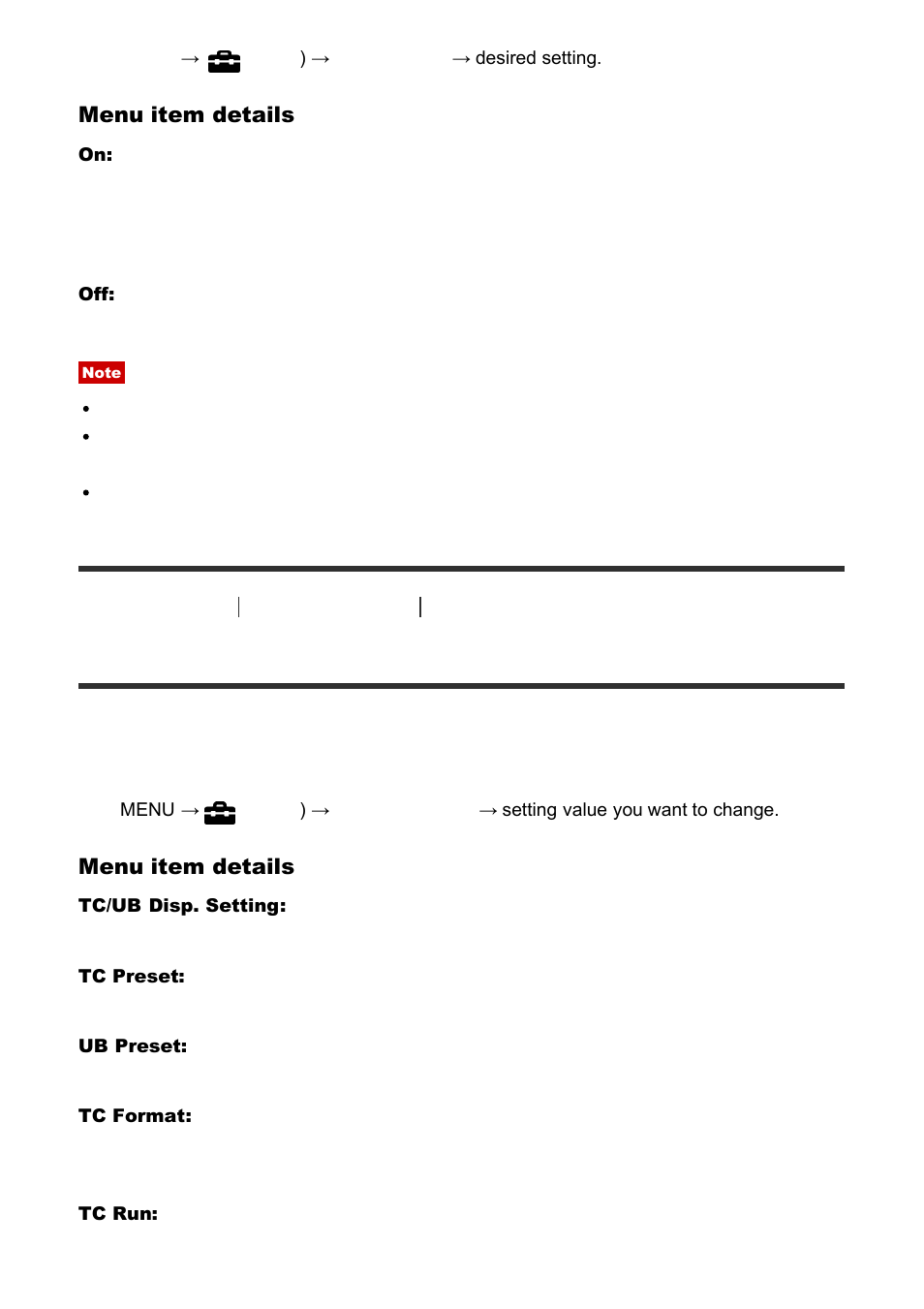 Tc/ub settings [203, Tc/ub settings | Sony Cyber-shot RX10 III User Manual | Page 187 / 274