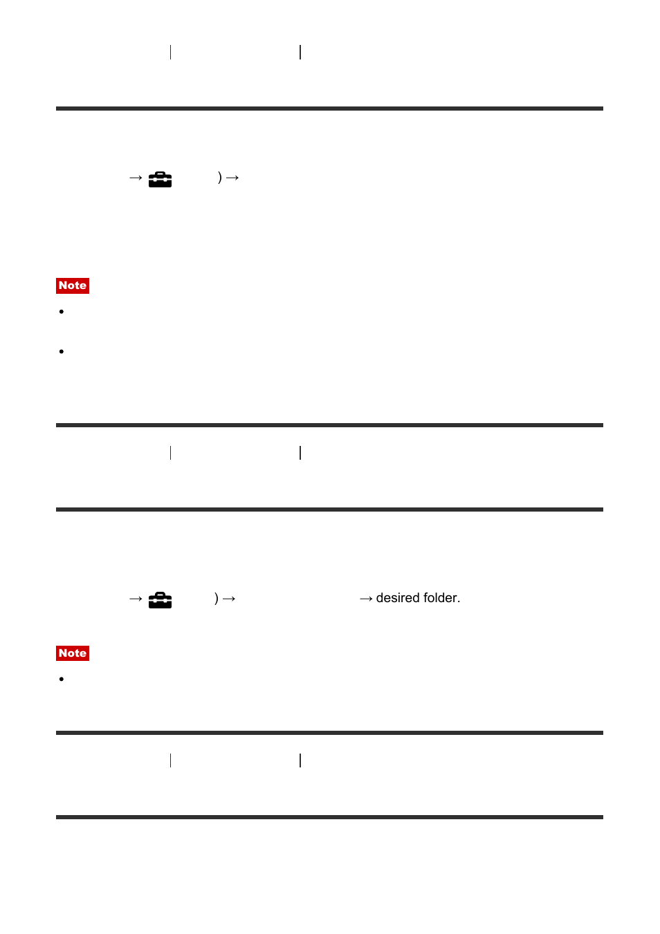 Select rec folder [221, New folder [222, Set file name | Select rec folder, New folder | Sony Cyber-shot RX10 III User Manual | Page 200 / 274