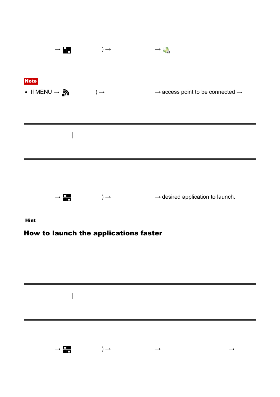 Launching the downloaded application [253, Uninstalling applications [254, Launching the downloaded application | Uninstalling applications | Sony Cyber-shot RX10 III User Manual | Page 224 / 274