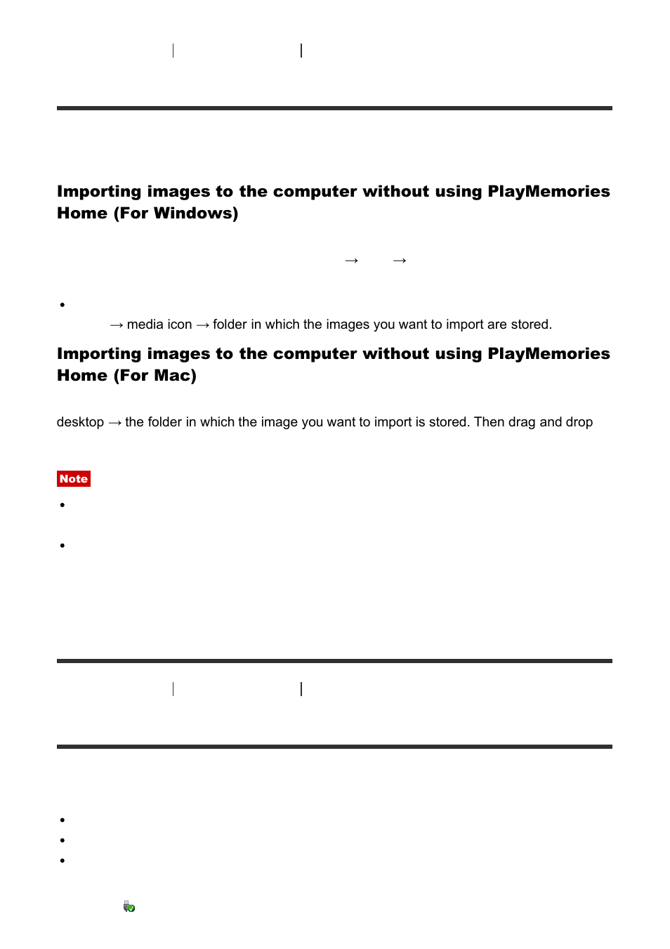 Disconnecting the product from the computer [269, Importing images to the computer, Disconnecting the product from the computer | Sony Cyber-shot RX10 III User Manual | Page 231 / 274