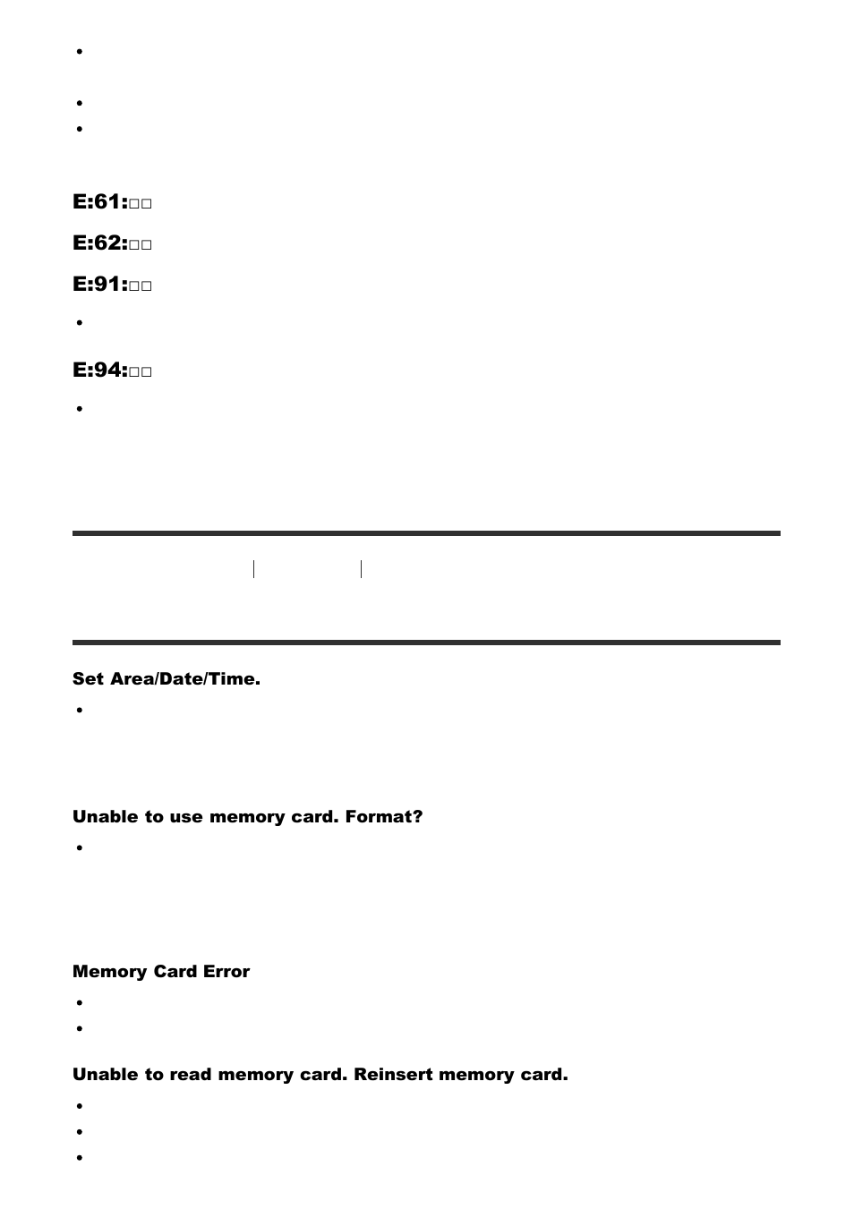 Warning messages [357, Warning messages | Sony Cyber-shot RX10 III User Manual | Page 271 / 274