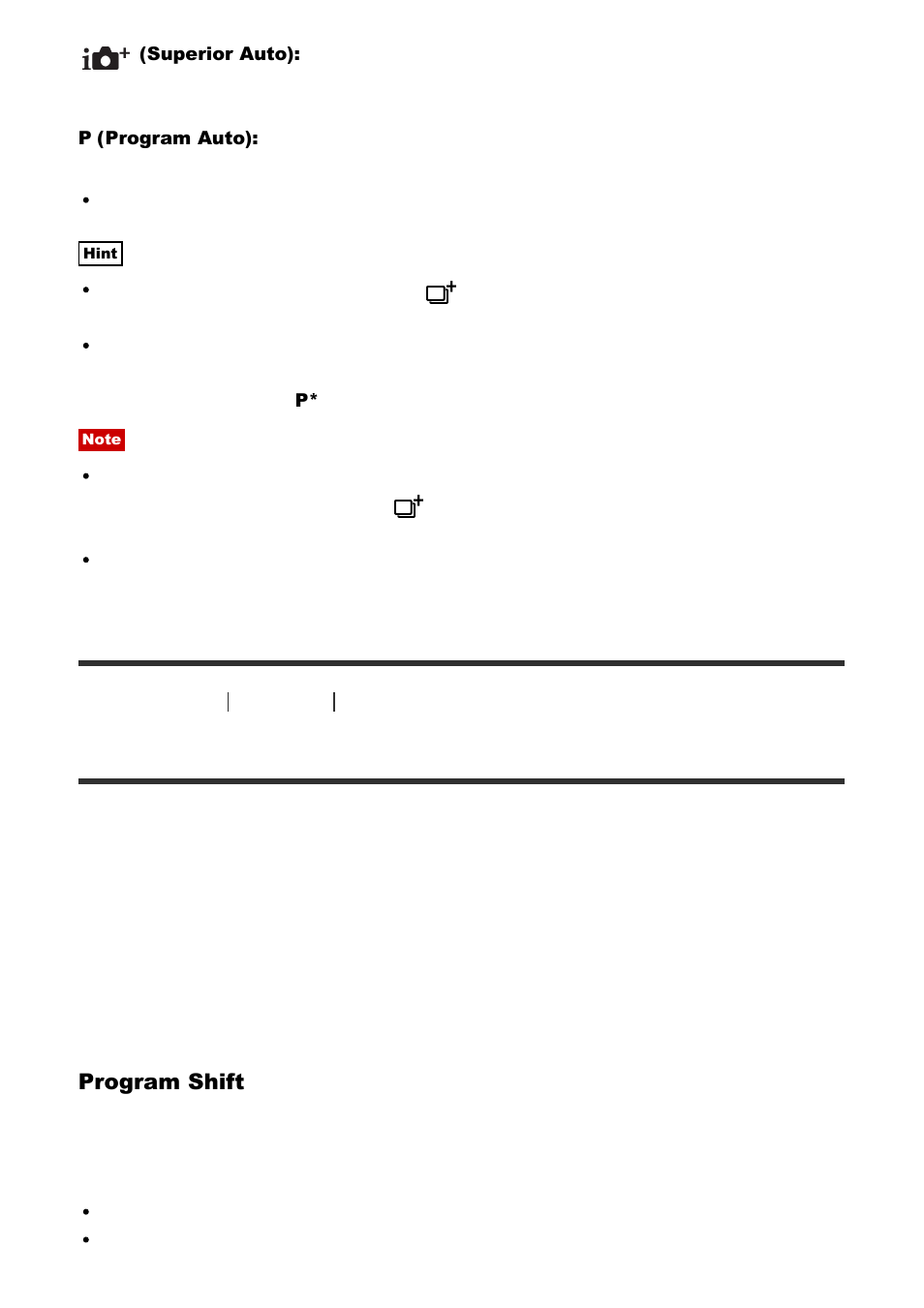 Program auto [33, Program auto | Sony Cyber-shot RX10 III User Manual | Page 56 / 274