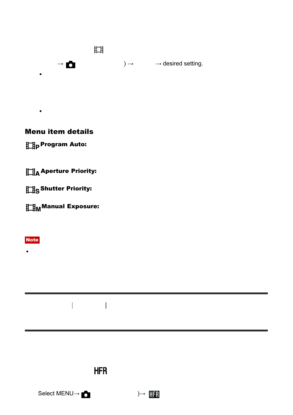 Shooting super-slow-motion movies (hfr settings) | Sony Cyber-shot RX10 III User Manual | Page 66 / 274