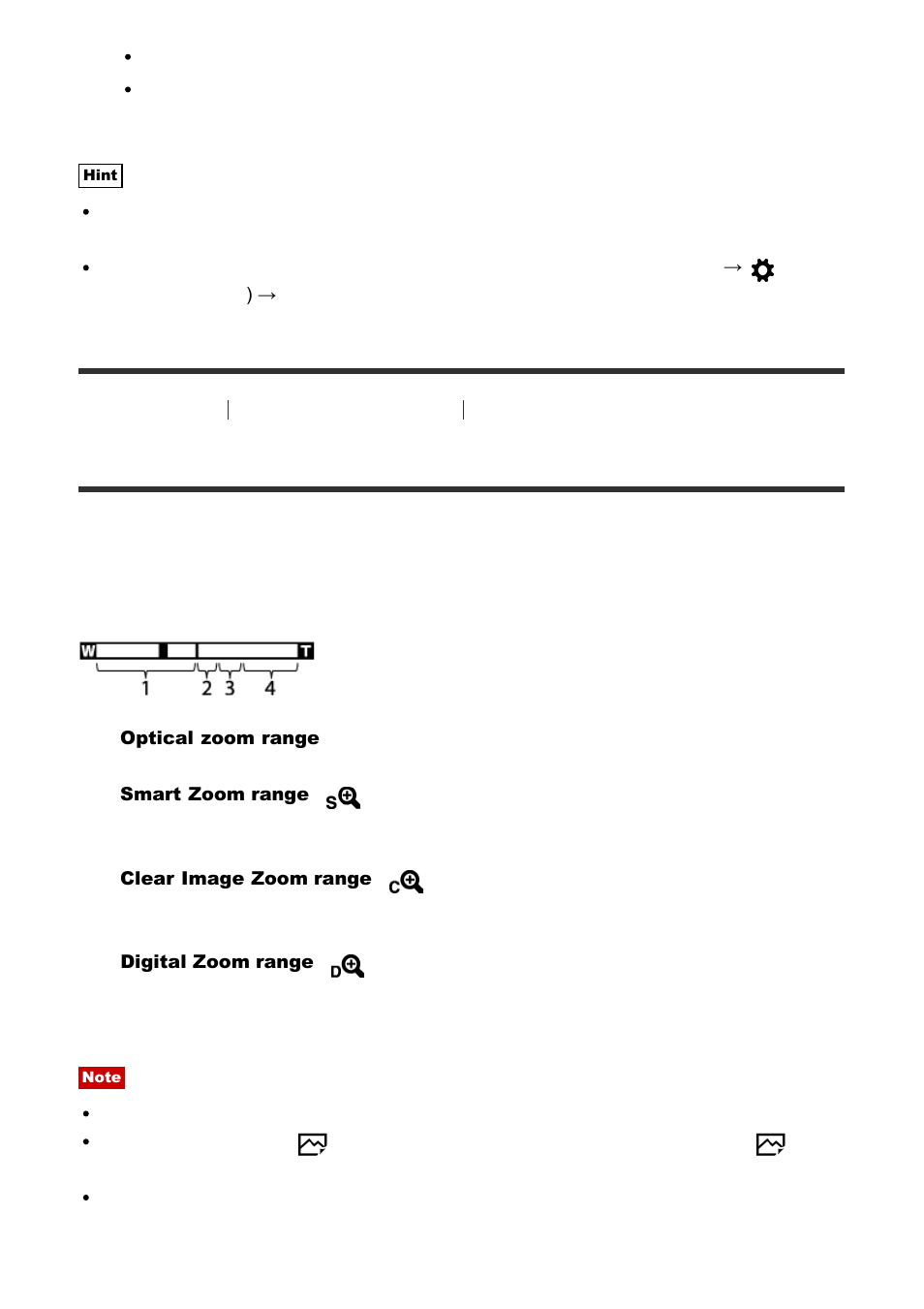 The zoom features available with this product [44, The zoom features available with this product | Sony Cyber-shot RX10 III User Manual | Page 70 / 274