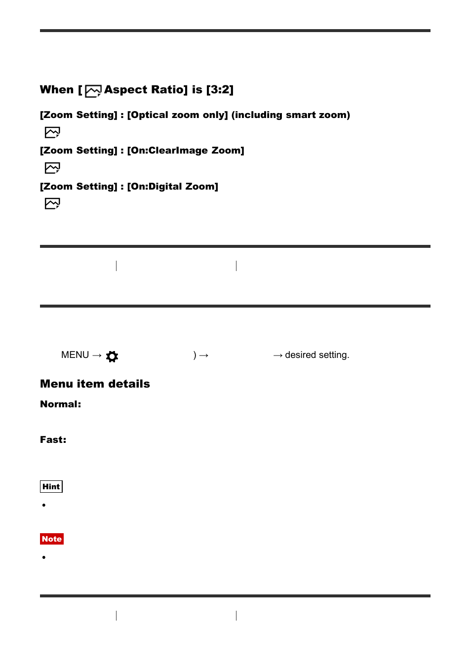 Zoom speed [47, Zoom assist [48, Zoom speed | Zoom assist | Sony Cyber-shot RX10 III User Manual | Page 72 / 274