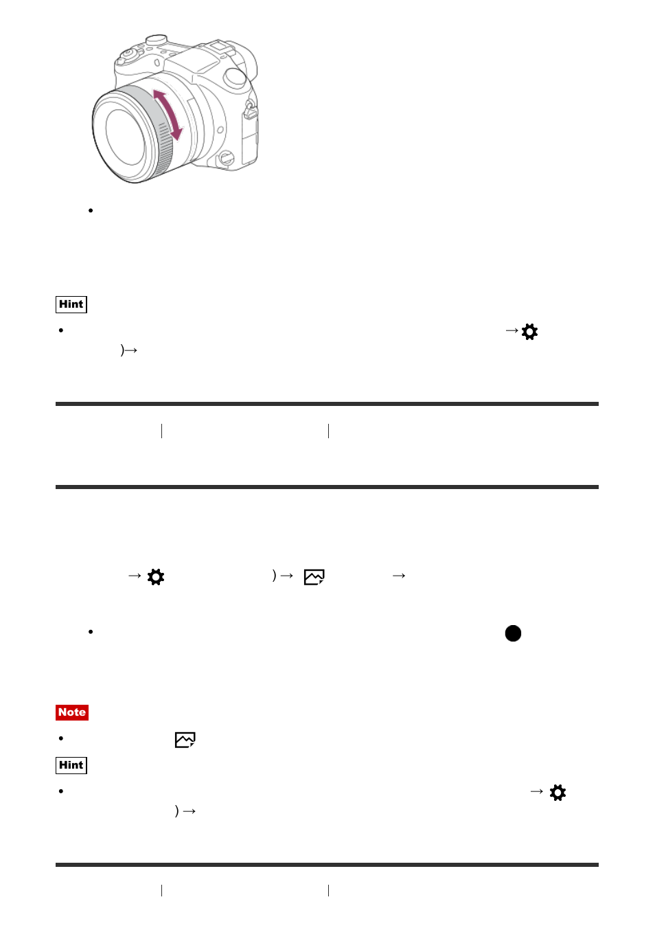 Mf assist (still image) [72, Focus magnifier [73, Mf assist (still image) | Sony Cyber-shot RX10 III User Manual | Page 92 / 274