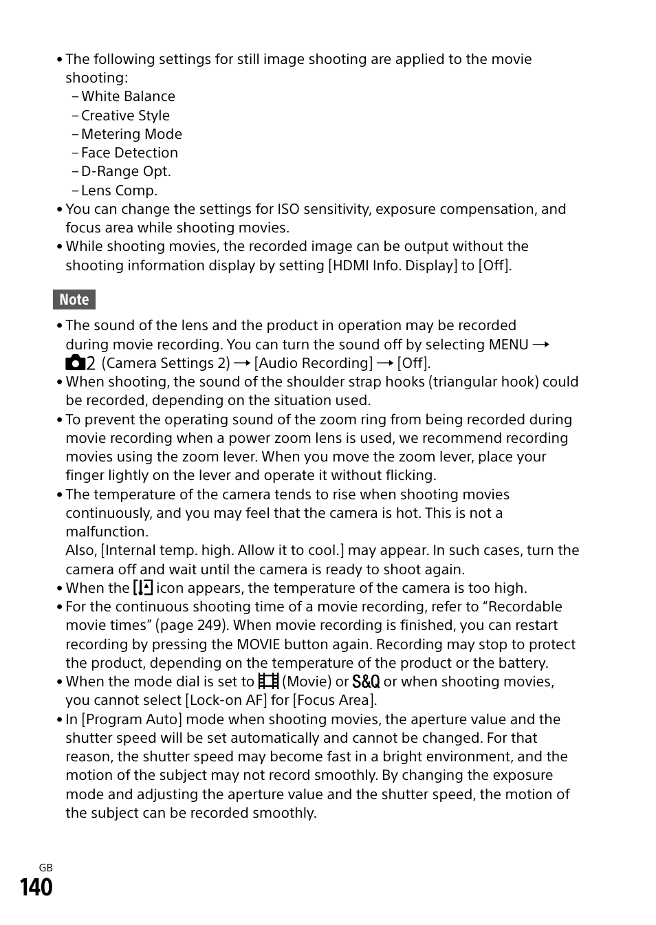 Sony Alpha 9 User Manual | Page 140 / 263