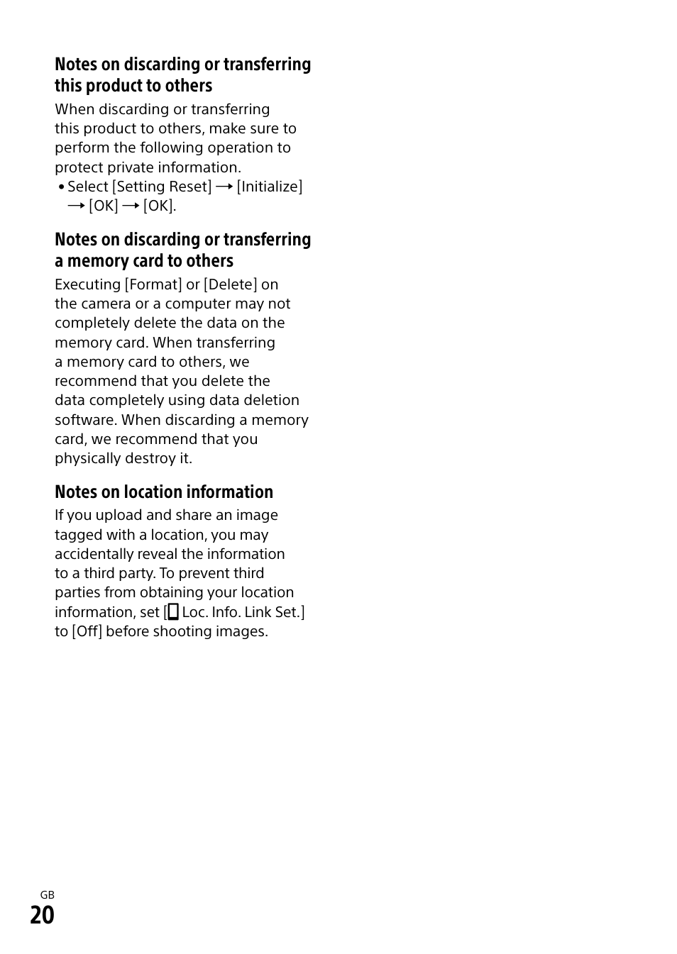 Sony Alpha 9 User Manual | Page 20 / 263