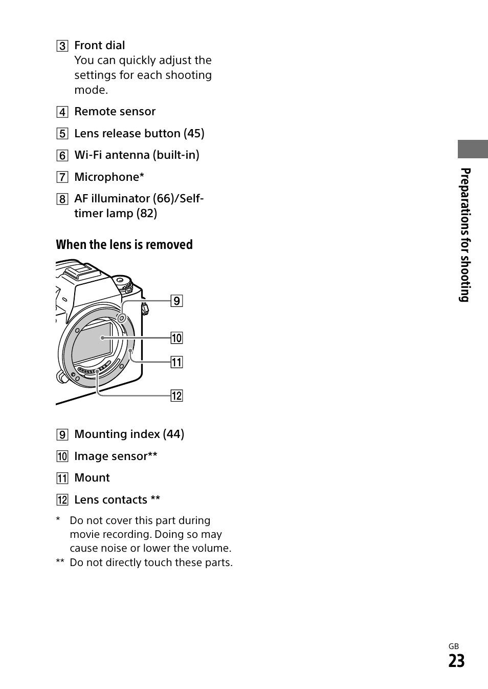 Sony Alpha 9 User Manual | Page 23 / 263