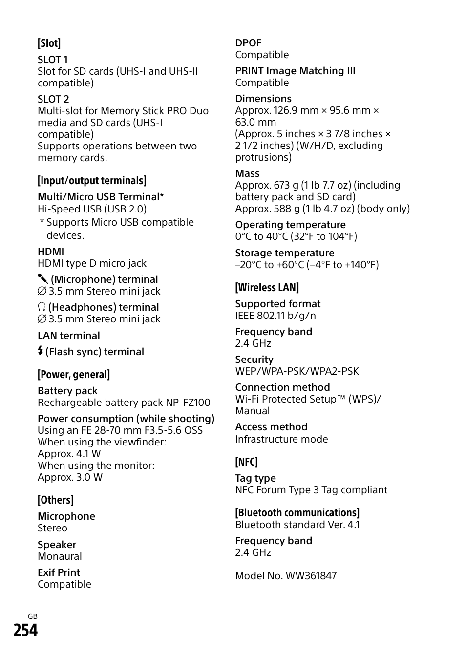 Sony Alpha 9 User Manual | Page 254 / 263