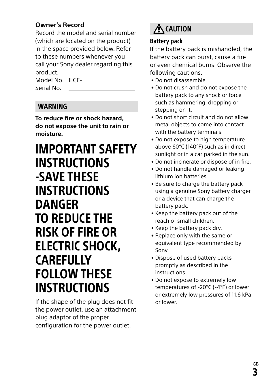 Sony Alpha 9 User Manual | Page 3 / 263