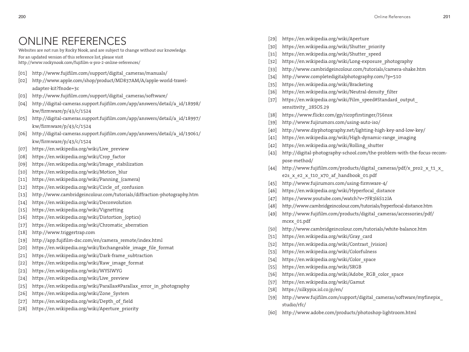 Fuji-x-pro2_200-204, Online references | FujiFilm X-Pro2 User Manual | Page 44 / 46