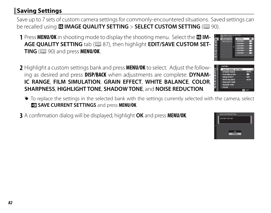 Saving settings | FujiFilm X-Pro2 User Manual | Page 100 / 176