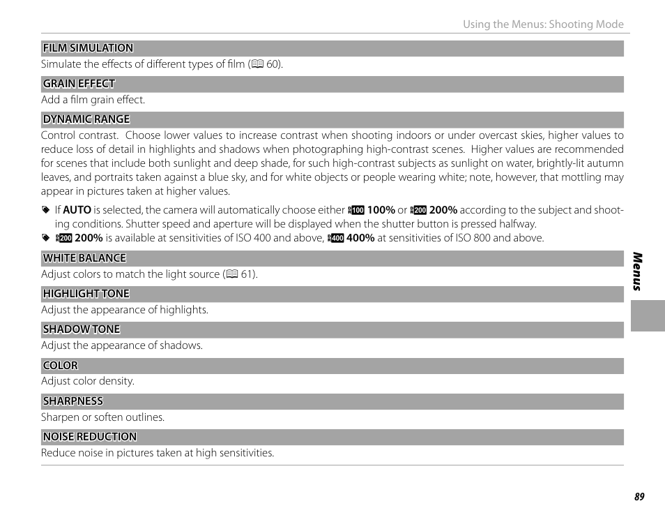 FujiFilm X-Pro2 User Manual | Page 107 / 176
