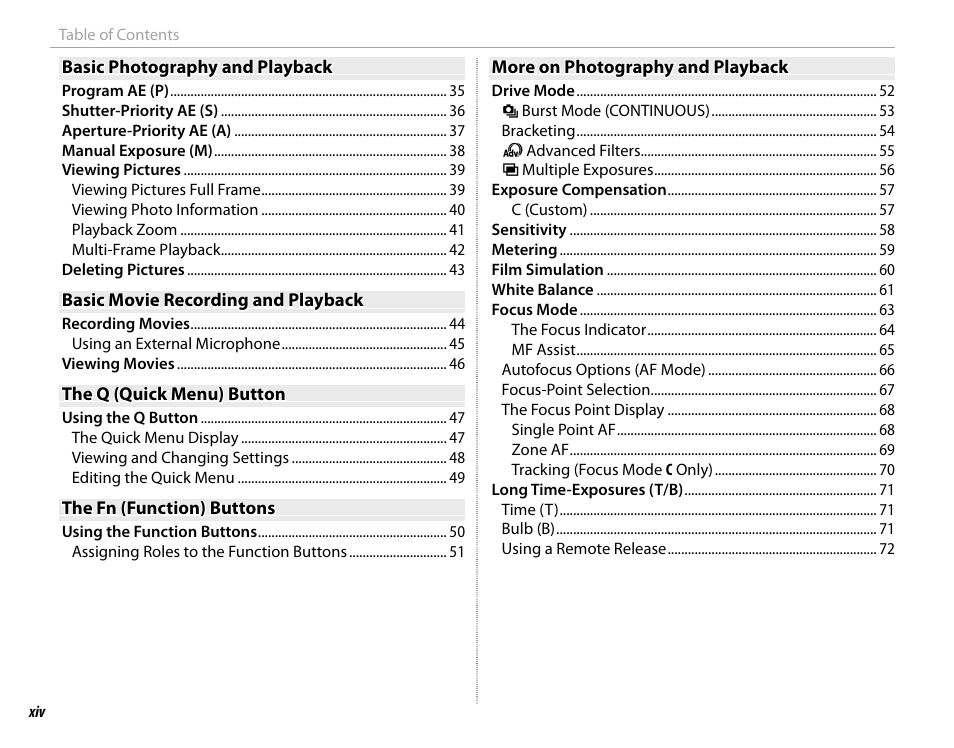 FujiFilm X-Pro2 User Manual | Page 14 / 176