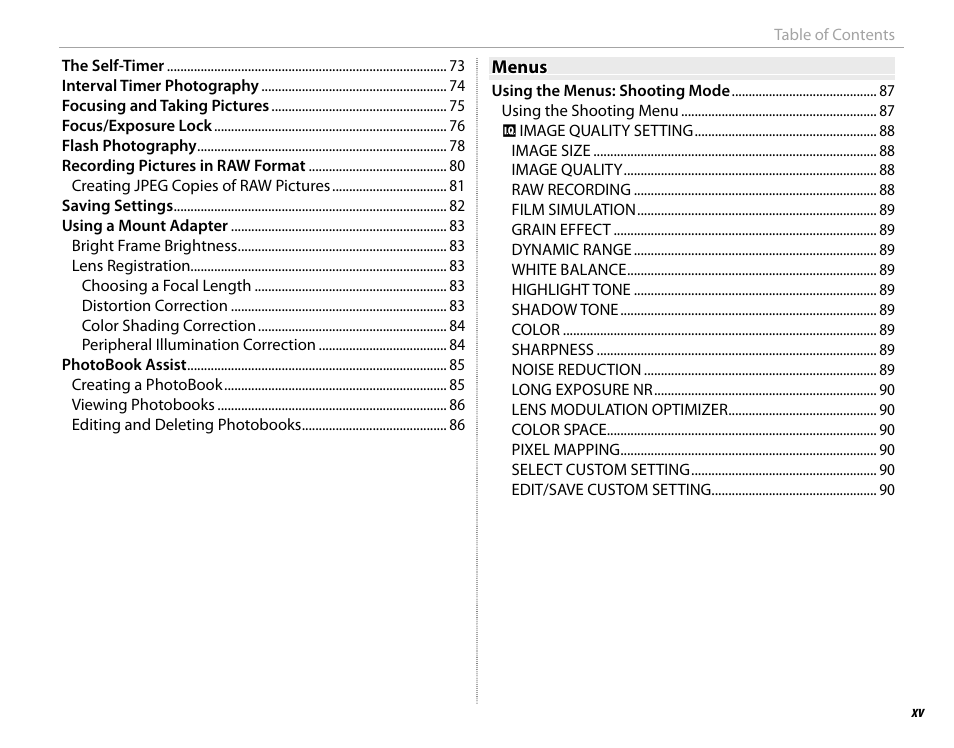 FujiFilm X-Pro2 User Manual | Page 15 / 176