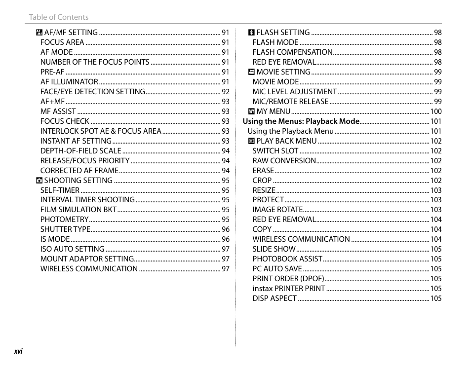 FujiFilm X-Pro2 User Manual | Page 16 / 176