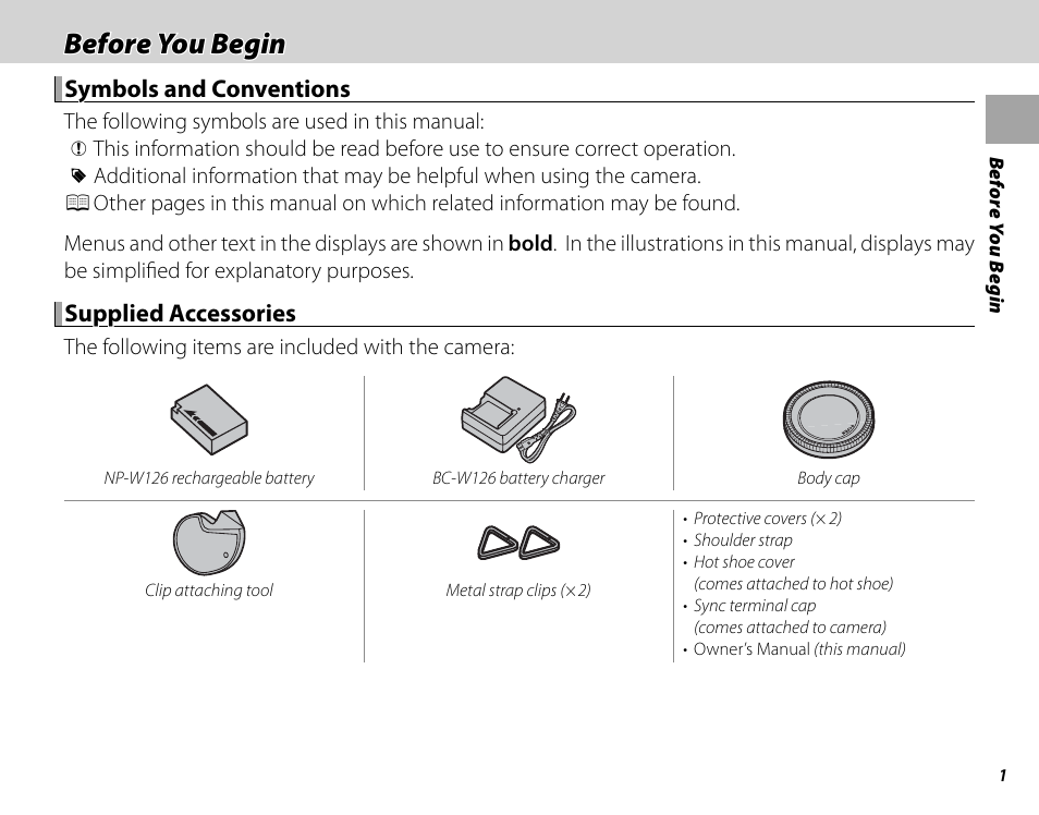 Before you begin | FujiFilm X-Pro2 User Manual | Page 19 / 176