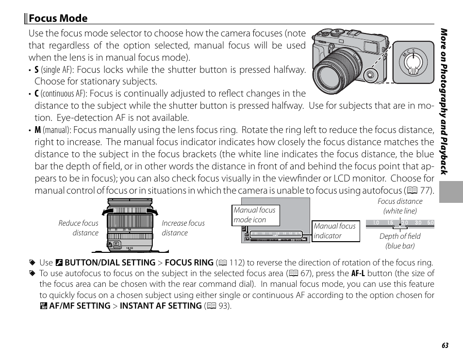 Focus mode | FujiFilm X-Pro2 User Manual | Page 81 / 176