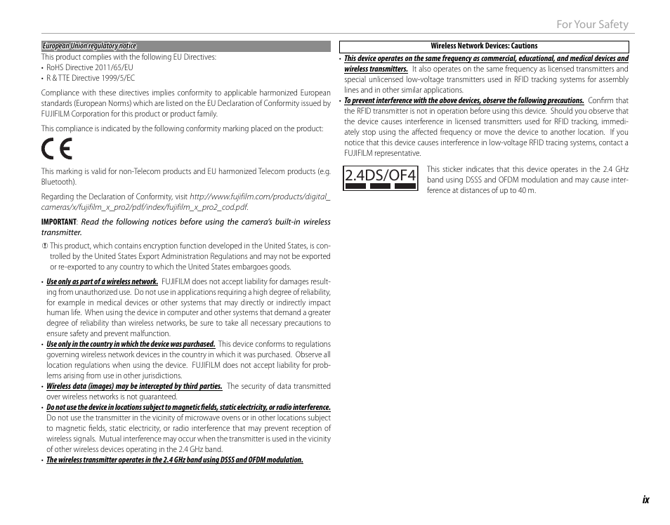 4ds/of4 | FujiFilm X-Pro2 User Manual | Page 9 / 176