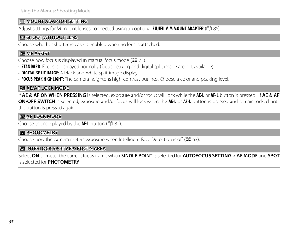 FujiFilm X-T10 User Manual | Page 112 / 176