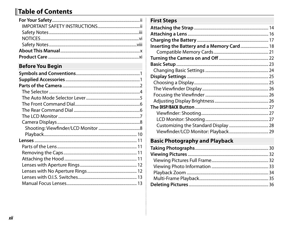 FujiFilm X-T10 User Manual | Page 12 / 176