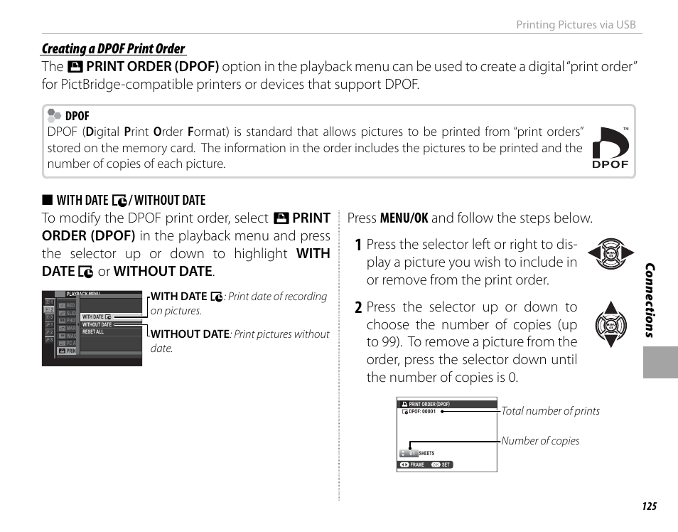 Press menu/ok and follow the steps below, With date s / without date | FujiFilm X-T10 User Manual | Page 141 / 176