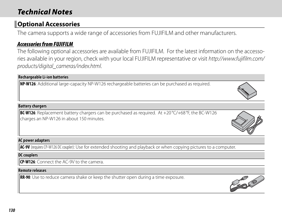 Optional accessories | FujiFilm X-T10 User Manual | Page 146 / 176