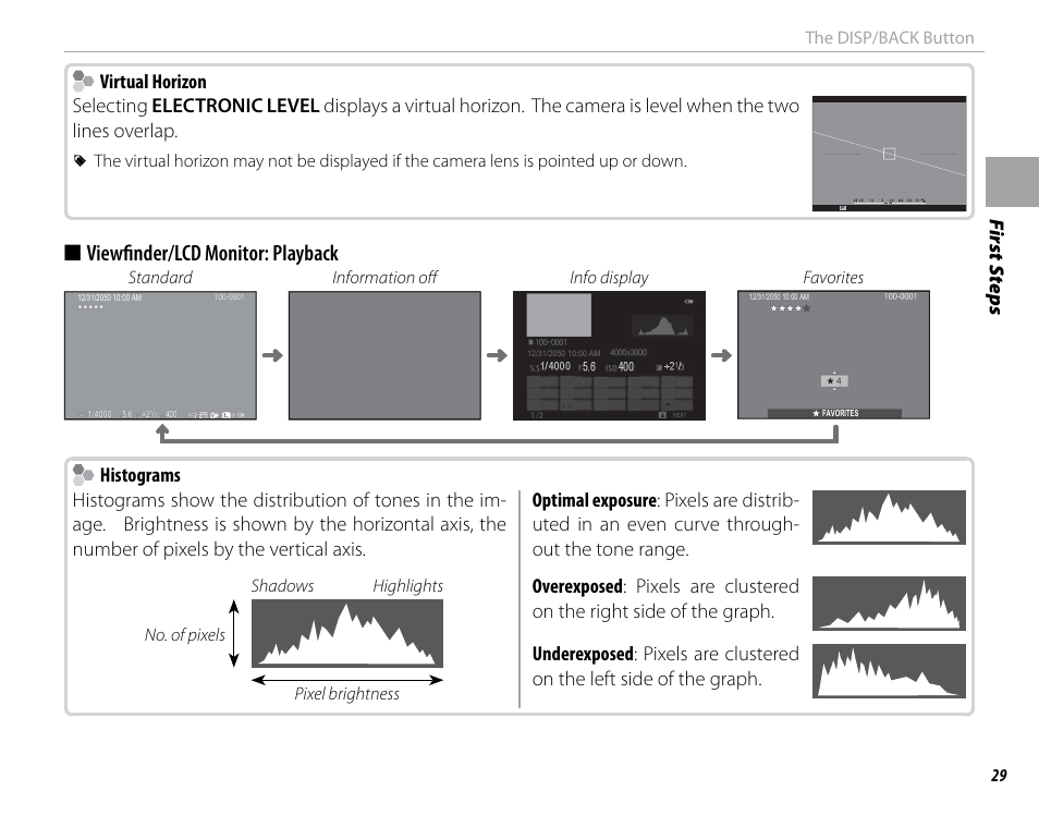 Viewfi nder/lcd monitor: playback, Fi rs t s te p s | FujiFilm X-T10 User Manual | Page 45 / 176