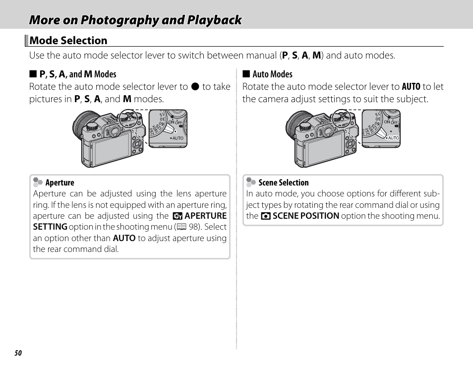 More on photography and playback | FujiFilm X-T10 User Manual | Page 66 / 176