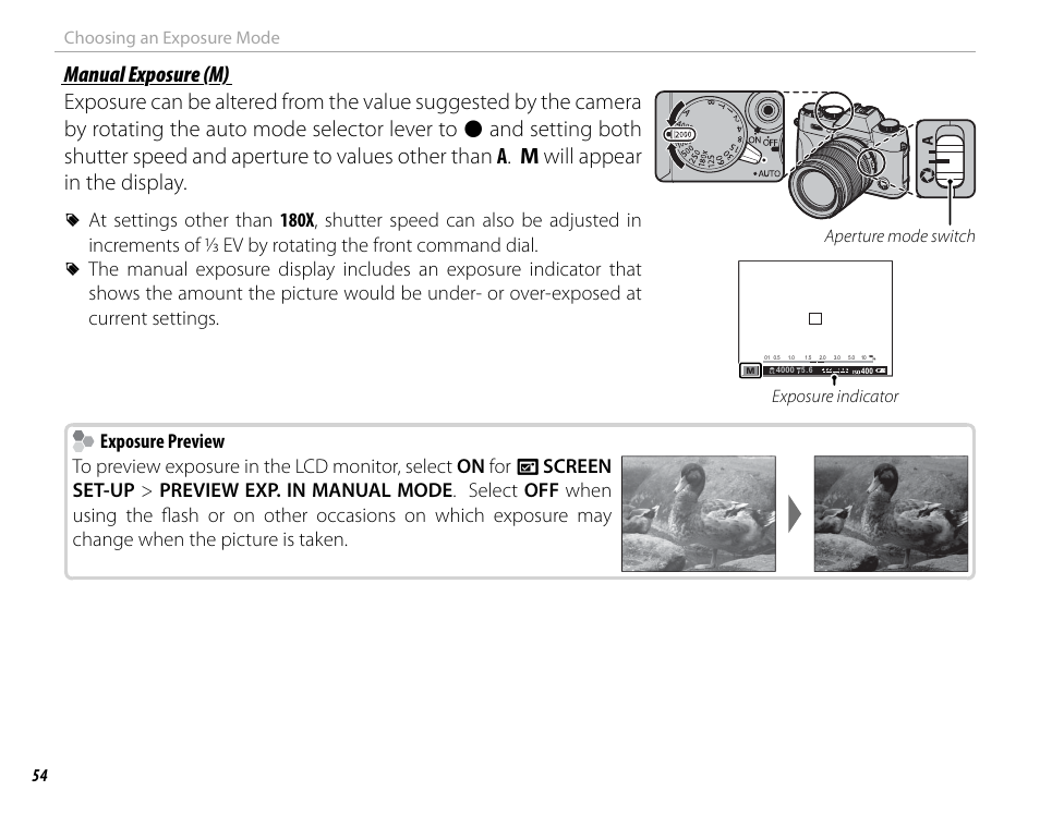 Exposure preview | FujiFilm X-T10 User Manual | Page 70 / 176