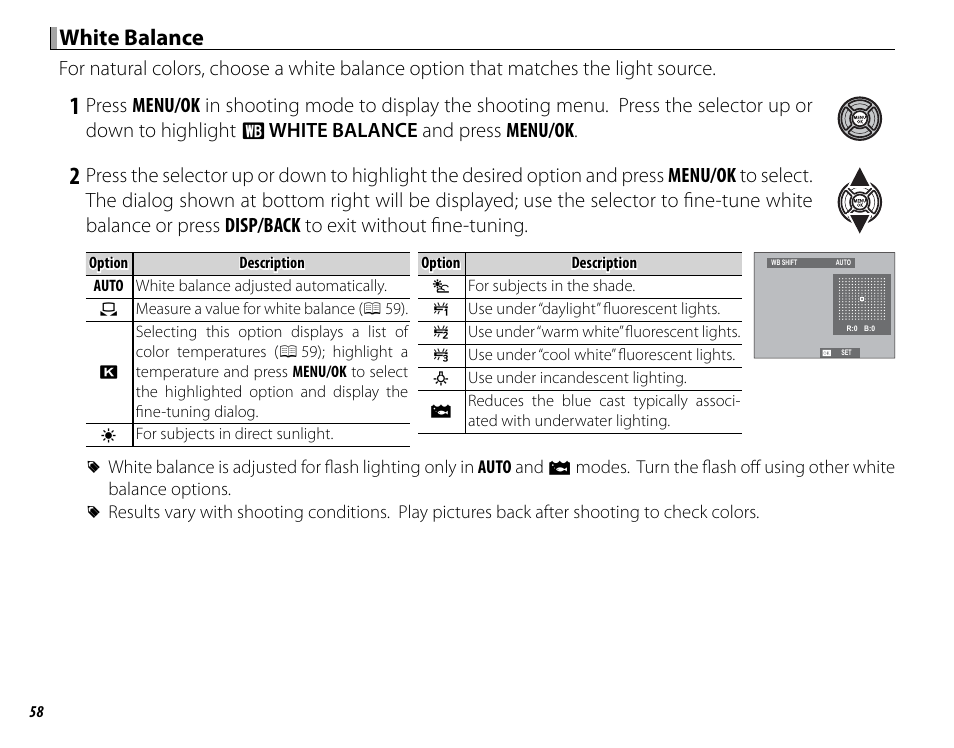 White balance | FujiFilm X-T10 User Manual | Page 74 / 176