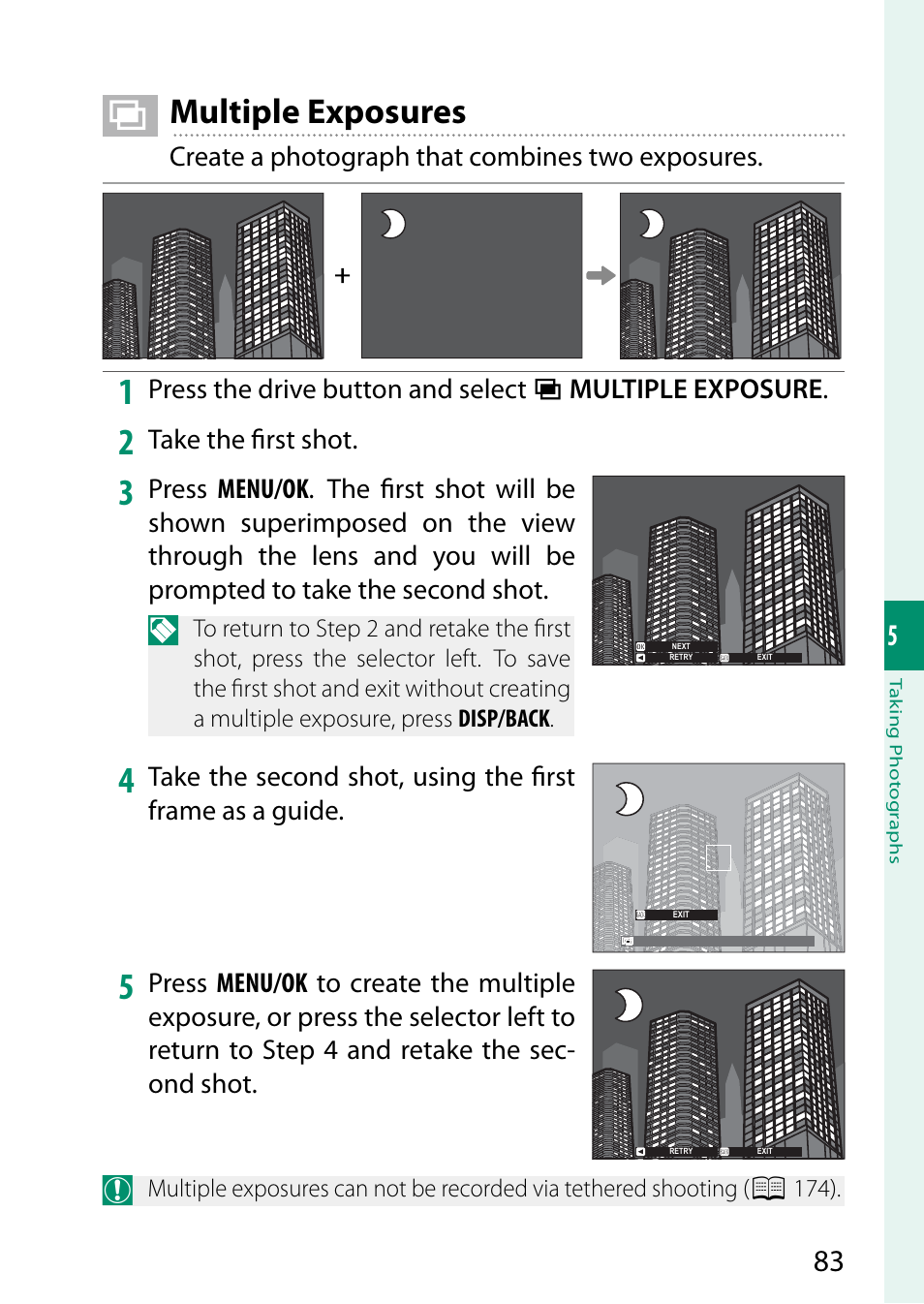 Multiple exposures | FujiFilm GFX 50S User Manual | Page 101 / 268