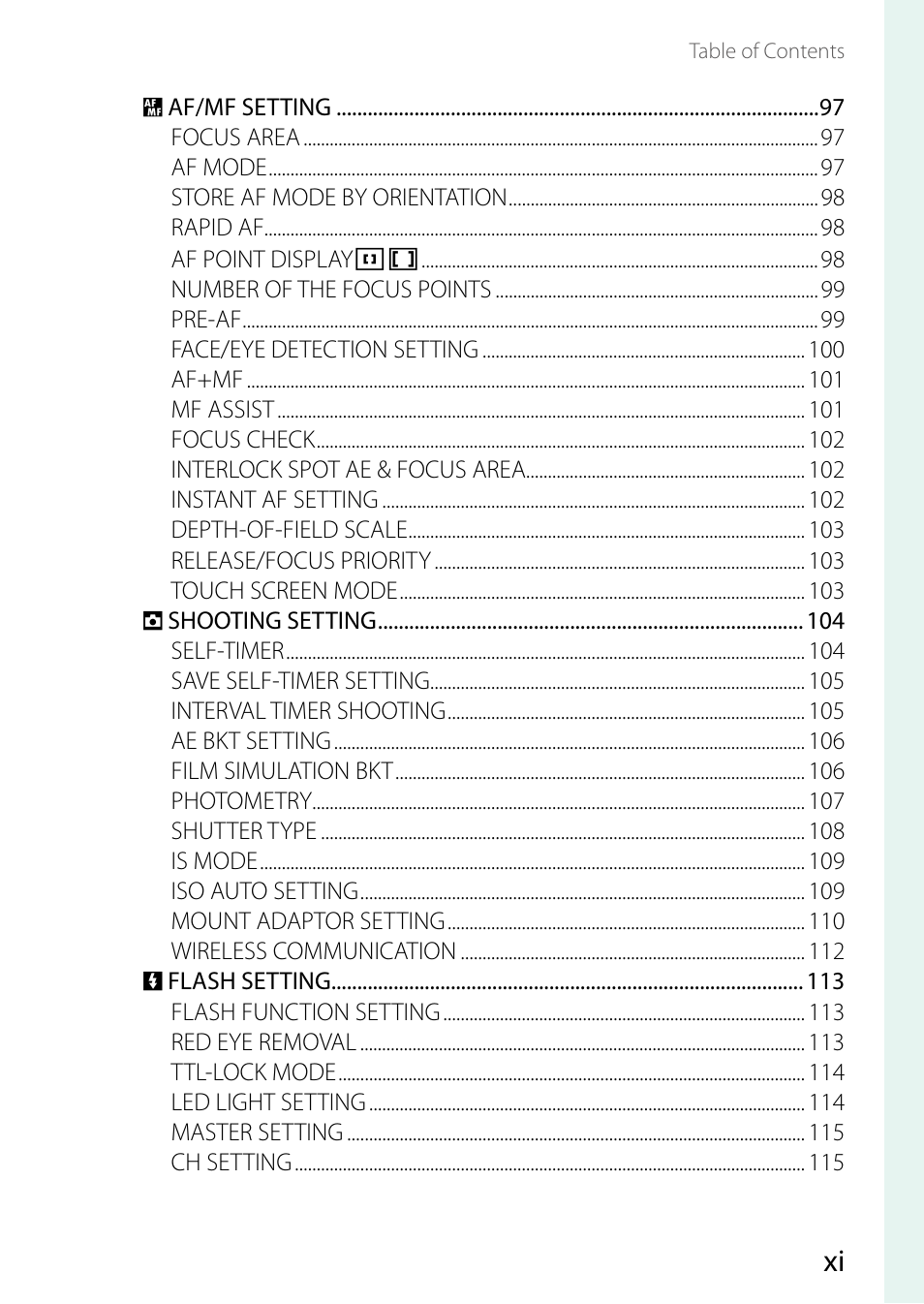 Xi 1 | FujiFilm GFX 50S User Manual | Page 11 / 268