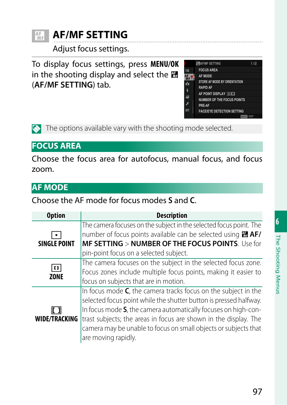 Af/mf setting | FujiFilm GFX 50S User Manual | Page 115 / 268